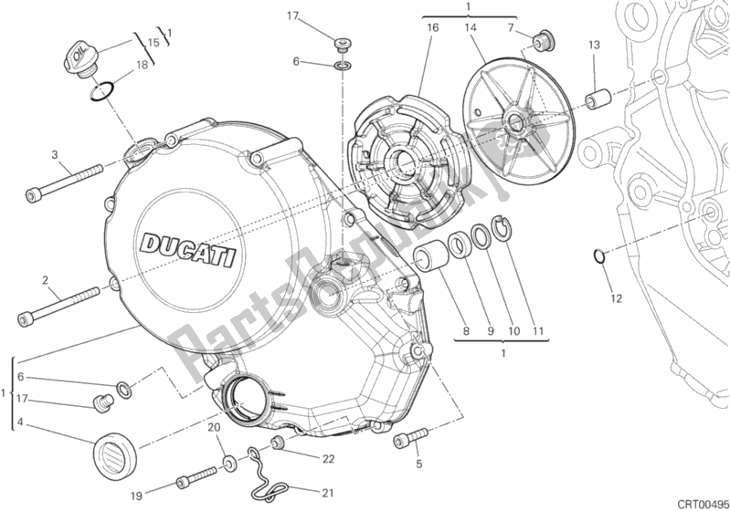 Tutte le parti per il Coperchio Frizione del Ducati Superbike 848 EVO Corse SE 2012